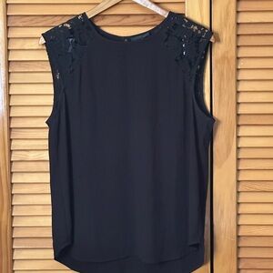 J. Crew Black Lace Detail Blouse